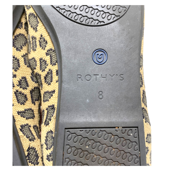Rothy’s The Loafer Leopard Print Flats Blue Trim Accent Sz 8 Smoking Slippers - Picture 11 of 11